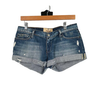 VTG Y2K Hollister Micro Mini Low Rise Booty Shorts Size 9 Festival Distressed
